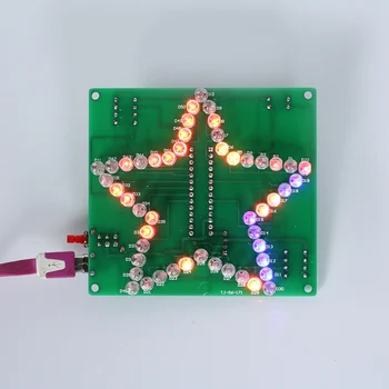 Направи си САМ Електронен Комплект Сърцето Триъгълник във Формата На Звезда Цветни Led Мигаща Светлина Музикален Спектър Led Дисплей Практика Запояване 2