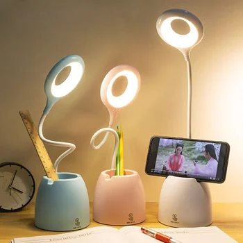 Настолна Лампа LED USB Charge Тъчпад Гъвкава Настолна Лампа Защита на Очите модул за Обучение лека нощ модул за Обучение Многофункционален Държач за Писалка Лампа