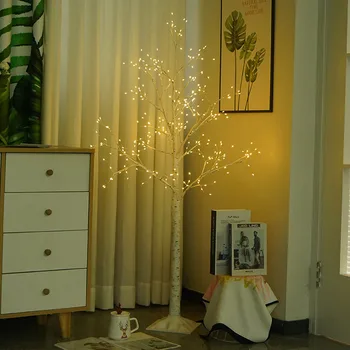 Начало Декор Бреза Дърво LED Лампа В Помещението 1,5 м Светещ Бяло Дърво, Декорация на Празничното Осветление Украса Вечерни Коледни Светлини 2