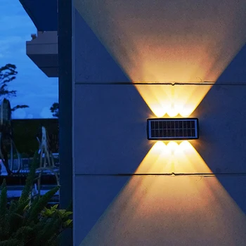 НОВА LED монтиран на стената Лампа На Слънчевата Енергия, Водоустойчив Външен Градина, Декорация на Външни Стени, Слънчева Лампа За Двор, Ограда, Двор, Балкон 0