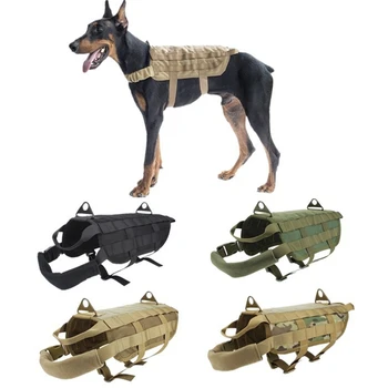 Новата Военна Тактическа Модулна Шлейка за Кучета с Molle No Pull Front Клип Работна Ловно Шлейка Бойна Жилетка за Кучета