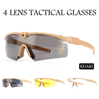 НОВИ Военни Очила с UV400 Очила Военни очила Очила За Каране С 3 Лещи Оригинална Кутия Мъжки слънчеви Очила За Стрелба с лък На Открито 3