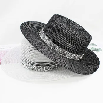 Нови шапки на стръмните модерен модел топ празнични кухи дишащи слънчеви шапки, дамски плажни шапки, шапки с твърда периферия Панама шапка шапка