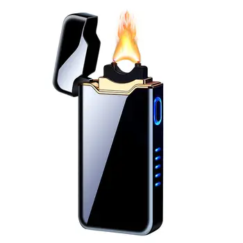 Нормалните големи Запалки Плазма Презареждане на УСБ Метал, Дъгата пламък Ветроупорен електронни електрически за подарък на човек на Жените 4
