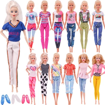 Облекло за кукли Барби, 1 комплект, Новата Модерна риза/яке + панталон, Подходящ За Кукли 11,8 инча, Ежедневни Облекла, Безплатна обувки, подарък за Момичета