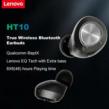 Оригинални безжични слушалки LENOVO HT10 TWS, втулки Bluetooth 5 Qualcom aptX, 120 часа в режим на готовност с Bluetooth слушалки с микрофон 1