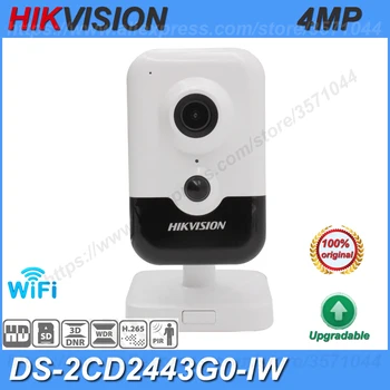 Оригиналът на HIkvision DS-2CD2443G0-IW 4MP IR Фиксиран Куб Мрежа POE H. 265 + Слот за SD карта за IR, 10 м, Мини Wi-Fi IP Камера Дома за сигурност 0