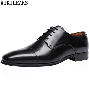 Официални мъжки обувки-Oxfords, Класически Мъжки Модел обувки, Луксозни Мъжки Обувки за Партита, Офис обувки 2022 г., Професионални... 5