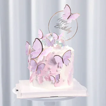 Пеперуда Торта Топперы Момиче На Честит Рожден Ден Торта Изберете Рисувани Сватбени Парти Украса На Тортата Вечерни Принадлежности За Печене