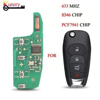 Печатна платка за дистанционно на ключа на автомобила jingyuqin За Chevrolet Cruze 2/3/4 Бутона 433 Mhz с чип ID46 PCF7941