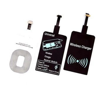 Поддръжка на Micro USB Type C Qi Безжично Зарядно Устройство Адаптер Индукционный Приемник Макара Pad