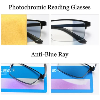 Постепенно Фотохромичните Очила За четене, Мъжки слънчеви Очила За четене, Срещу умора, Увеличаване на Очила с двойна употреба, Диоптър + 1,0 + 4,0