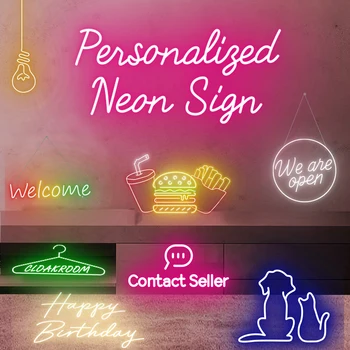 Потребителски Led Неонови Светлини за Домашен интериор, Рожден Ден, Магазин, Бизнес Сватбената Атмосфера, Лого, направи си САМ, Персонализирано Неонового на Светлинния Знак