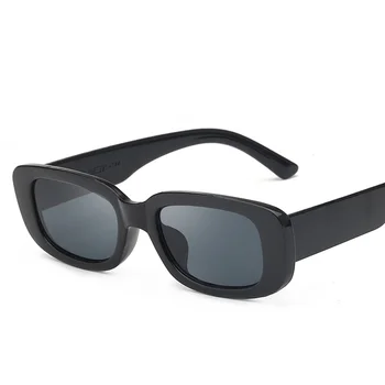 Правоъгълни малки рамки Женски 2021 Нови Улични очила мъжки черни прости Слънчеви очила