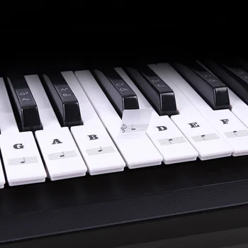 Прозрачни Сменяеми Етикети за Пиано клавиатура, Етикети за ключове, Пълен Комплект за 49/61/88 Клавиатури, Начинаещи 2