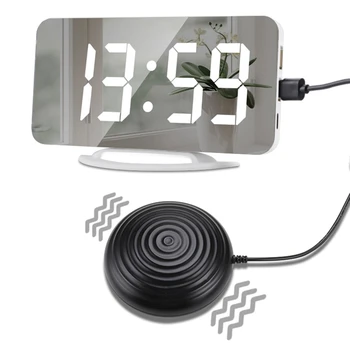 Промоция!Силен вибрираща аларма за здраво спящи Глухи възрастни, цифрови Огледално-рефлексни Часовници с шейкером за хора с увреден слух 1