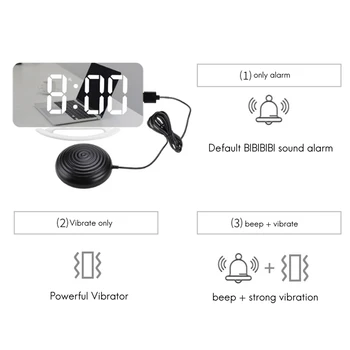 Промоция!Силен вибрираща аларма за здраво спящи Глухи възрастни, цифрови Огледално-рефлексни Часовници с шейкером за хора с увреден слух 5
