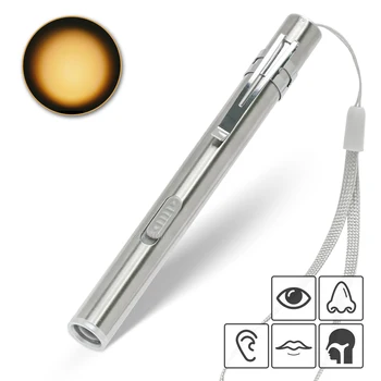 Професионален Медицински Фенерче USB Акумулаторна Дръжката на Лампа За Разглеждане на Устата Преносим Мини Led Фенерче С Метална Скоба 0