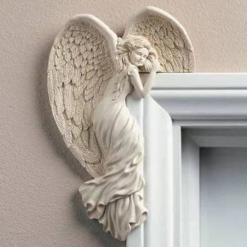 Рамка, която Рамка Крило на Ангел Скулптура Моделиране на Богинята на Действие Поза Домашната Спалня хол Ретро Монтиране на Украса Рамка Ангел
