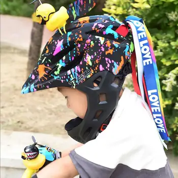 Регулируеми Детски Велосипеди Шлем за цялото лице Подвижна многоцелеви Каска МТБ Пътни Планински Велосипедни Каски Кормило Екипировка 5