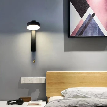 Ретро Led монтиран на стената Лампа с Ключ с Цип 7 W, Въртяща Нощни Стенни лампи с Крушки, Вътрешно Осветление, Декоративна Лампа за Дневна 4