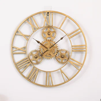 Ретро, Стенен Часовник 3D Луксозни Декоративни Художествени Големи Шестеренчатые Железни Реколта Големи Стенни Часовници, Ръчно изработени Извънгабаритни В Стената За Подарък