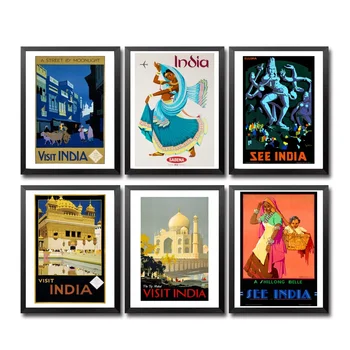 Ретро Туристически Плакат На Индия