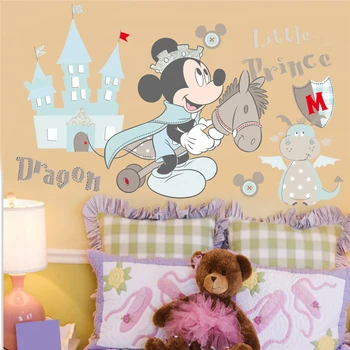 рисунка на Мики Маус принц на замъка дракон стикери за стена за детски стаи начало декор на 