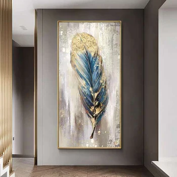 Ръчно Рисувани Високо Качество на Съвременната Абстрактна Живопис с маслени Бои Стенно Изкуство Платно Картина Златно перо за Всекидневна Декор на стените на Хотела 0