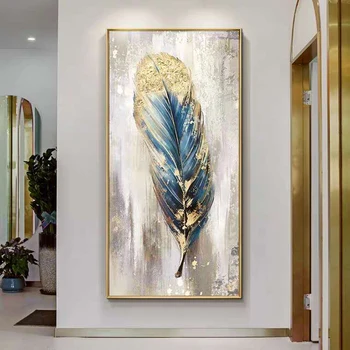 Ръчно Рисувани Високо Качество на Съвременната Абстрактна Живопис с маслени Бои Стенно Изкуство Платно Картина Златно перо за Всекидневна Декор на стените на Хотела 1