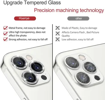 Само 1 Бр Лъскава Метална Защитно фолио за обектива на камерата с закалено стъкло За iPhone 13 Pro Max 12 Pro Max 11 Pro Max 3