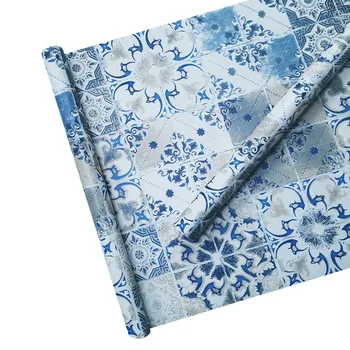 Синя мозайка модел тапети, Кухня Баня от Водоустойчив Стикер На Стената Начало Декор Подвижни Винил PVC Самозалепващи се Тапети 0