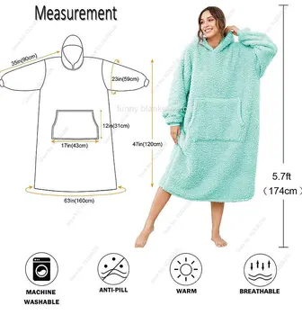 Скандинавска носене Одеяло за мъже, жени, унисекс топли дебели блузи, блузи гигантски телевизор одеяла Полар утяжеленные одеяла пуловер 1