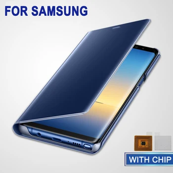 Смарт-Чип Огледален Калъф За Samsung Galaxy Note 20 10 9 8 5 Pro Флип Кожен Калъф за Samsung Galaxy S8 S9 S10 S20 S6 S7 Edge