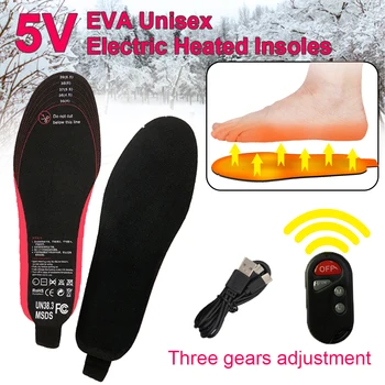 Стелки За Обувки С Топъл USB Акумулаторна батерия на Дистанционното Управление Стелка С Топъл Зимата 2100 mah 3 контрол на температурата Спорт На Открито и Топло За Краката 0