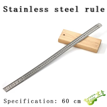 Стоманена линийка за измерване на хардуерни инструменти линия от неръждаема стомана от желязна линия стоманена линийка за плотницкого рисуване удебеляване на 60 см 0