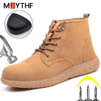 Строителни Мъжки Работни Обувки За Защита на Краката, Промишлена Обувки, Заваръчен Обувки Със Стоманени Пръсти, Защитни Обувки От пробиви, Мъжки Обувки 2023