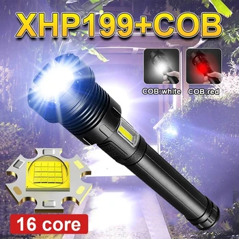 Супер XHP199 на Най-Мощните Led Фенерче XHP160 Акумулаторна Тактически Фенер 18650 USB Zoom Факел Light COB Лампа за Къмпинг