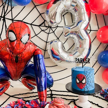 Супергерой спайдър-3D Поставка Балон Среден Размер за Дете Украса за Рожден Ден Фольгированный Балон Супер Герой Рожден Ден