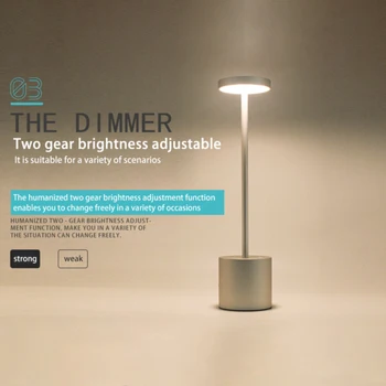 Съвременната алуминиева led Затемняемая Ресторанная Безжична Настолна лампа С USB Акумулаторна Батерия 5200 mah За Трапезарията Ktv Bar