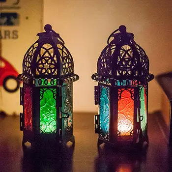 Съвсем Нов Европейски Свещник Ретро Висящ Свещник Марокански Стъклен Свещник Фенер Сватбен Творческото Начало Декор