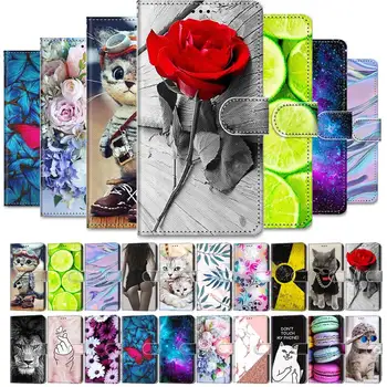 Флип Калъф За Телефон От Изкуствена кожа За Redmi Note 4 4X5 Pro 5A 5 Plus 3S 4A 6A Калъф-книга с Изображение на Котка от Аниме, Защитна чанта