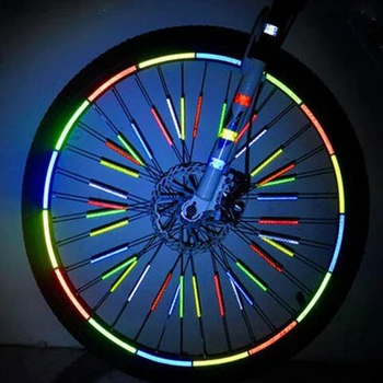 Цветни светлоотразителни спици украса на велосипедни спици пътен планински велосипед стоманена жично скоба предупредителни ленти обзавеждане за сигурност, конна езда 1