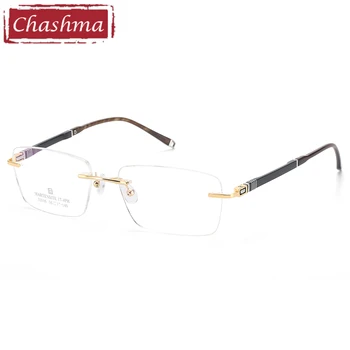 Чашма Гафас Мъжки Очила Без Рамки Оптични Рамки От Неръждаема Стомана Предписани Очила Мъжки Дизайнерски Слънчеви Очила 0