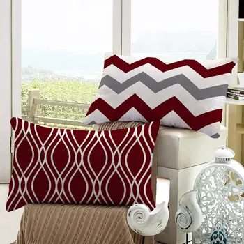 Червена бяла геометрична бельо калъфка калъф за диванной възглавници, украса на дома могат да бъдат персонализирани за вас 30x50 40x60 3