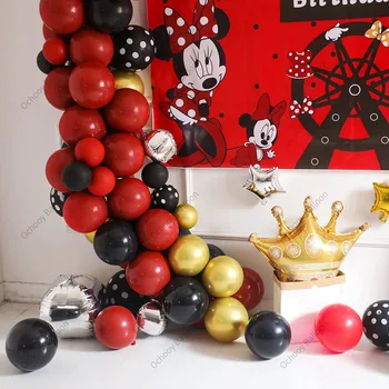Червената Тема Мини, Черен, Червен Балон, Банер честит Рожден Ден, Ушите Мини, Пити, Топперы за Торта, украса за Парти в чест на рождения Ден на За Момчета И Момичета 1