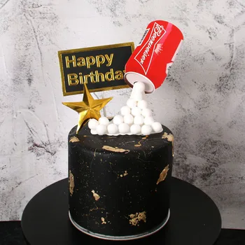 Честит Рожден Ден Торта Topper 3D Имитация на Бирена Бутилка Торта Флаг Сватба, Абитуриентски Парти Украса Украса на Торта за Доставка