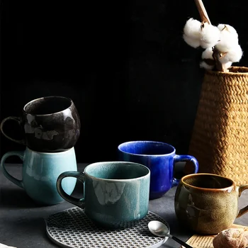 Япония и Южна Корея ретро кафеена чаша чаша за вода керамична чаша чаша за закуска с чаша мляко за домашния офис чаша за чай