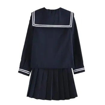 Японската училищна униформа за момичета училищен клас тъмно синьо училищни униформи моряк Адски Момиче Энма ай Аниме Cosplay костюм за момичета с Чорапи 1