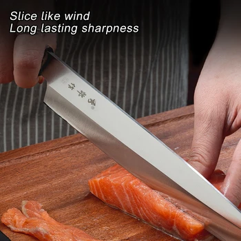 Японски Нож За суши От Високо Стомана, Ножът на Главния готвач За Сашими Сьомга, Многофункционални Кухненски Ножове За Рязане, Инструменти За Готвене нож 2